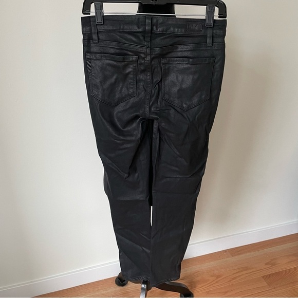 PAIGE Denim Black Fog Luxe Coating Verdugo Ankle Skinny Jeans EUC Size 26 - Picture 3 of 9